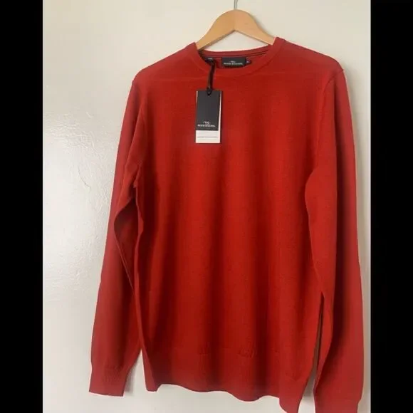 Rodd&Gunn Men’s merino wool crew neck pullover sweater in red 💥 size M, NWT